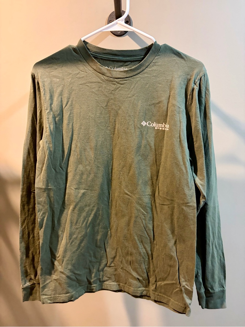 Columbia Men's Long-Sleeve Logo Tee — Olive Green